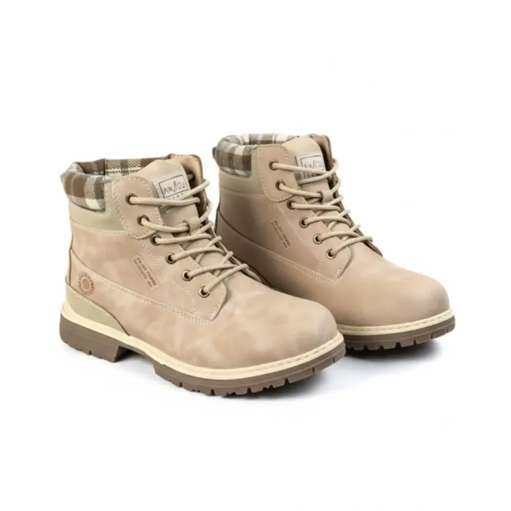 ANJOU FEMME Hiking Waterproof Ankle Boots W's 8.5 Tan Everyday City Outdoor NWOT